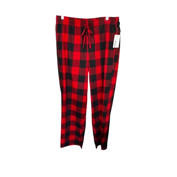 Sonoma Red & Black Plaid Cotton Pajama Pants With Drawstring For Men - Picture 3 of 8